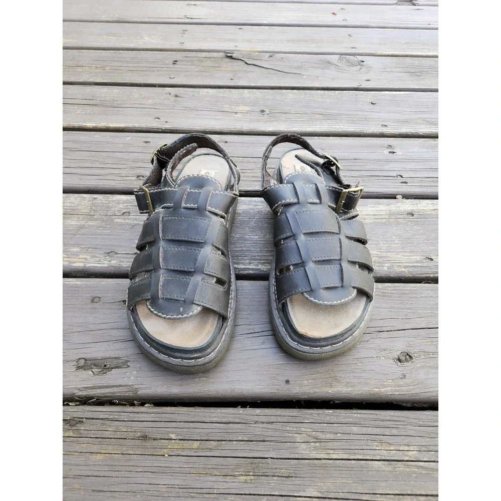 Vintage 90s Route 66 Fisherman Jesus Sandal Brown Chunky Jammers Buckle Strap 11